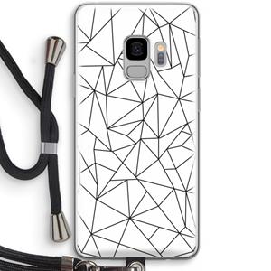 CaseCompany Geometrische lijnen zwart: Samsung Galaxy S9 Transparant Hoesje met koord