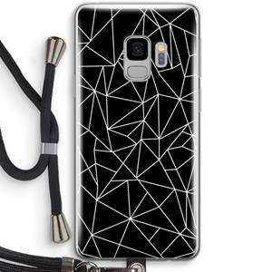 CaseCompany Geometrische lijnen wit: Samsung Galaxy S9 Transparant Hoesje met koord