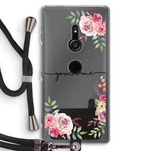 CaseCompany Rozen: Sony Xperia XZ2 Transparant Hoesje met koord