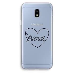 CaseCompany Friends heart black: Samsung Galaxy J3 (2017) Transparant Hoesje