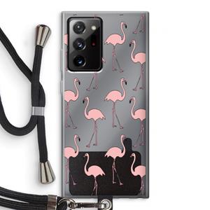CaseCompany Anything Flamingoes: Samsung Galaxy Note 20 Ultra / Note 20 Ultra 5G Transparant Hoesje met koord