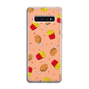CaseCompany Chicken 'n Fries: Samsung Galaxy S10 4G Transparant Hoesje
