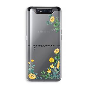 CaseCompany Gele bloemen: Samsung Galaxy A80 Transparant Hoesje