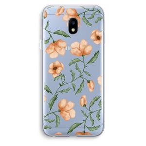CaseCompany Peachy flowers: Samsung Galaxy J3 (2017) Transparant Hoesje