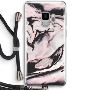 CaseCompany Roze stroom: Samsung Galaxy S9 Transparant Hoesje met koord