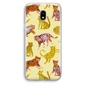 CaseCompany Cute Tigers and Leopards: Samsung Galaxy J3 (2017) Transparant Hoesje