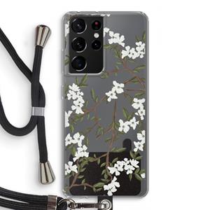 CaseCompany Blossoming spring: Samsung Galaxy S21 Ultra Transparant Hoesje met koord