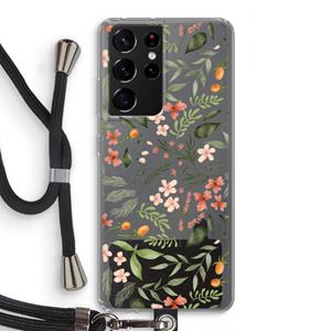 CaseCompany Sweet little flowers: Samsung Galaxy S21 Ultra Transparant Hoesje met koord