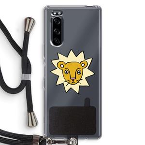 CaseCompany Kleine leeuw: Sony Xperia 5 Transparant Hoesje met koord