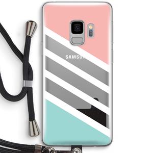 CaseCompany Strepen pastel: Samsung Galaxy S9 Transparant Hoesje met koord