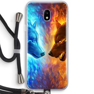 CaseCompany Fire & Ice: Samsung Galaxy J3 (2017) Transparant Hoesje met koord