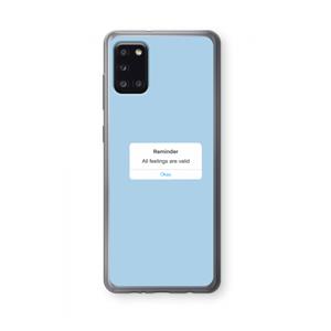 CaseCompany Reminder: Samsung Galaxy A31 Transparant Hoesje