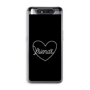 CaseCompany Friends heart black: Samsung Galaxy A80 Transparant Hoesje