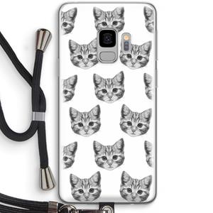 CaseCompany Kitten: Samsung Galaxy S9 Transparant Hoesje met koord