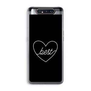 CaseCompany Best heart black: Samsung Galaxy A80 Transparant Hoesje