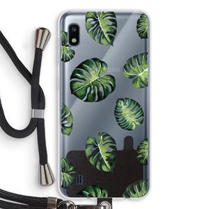 CaseCompany Tropische bladeren: Samsung Galaxy A10 Transparant Hoesje met koord