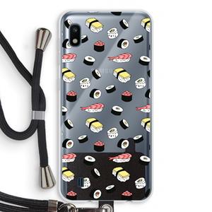 CaseCompany Sushi time: Samsung Galaxy A10 Transparant Hoesje met koord