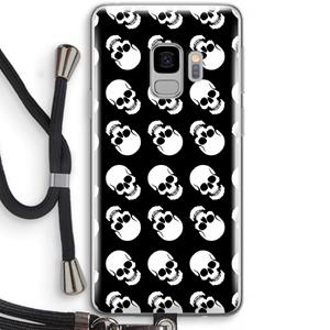 CaseCompany Musketon Skulls: Samsung Galaxy S9 Transparant Hoesje met koord