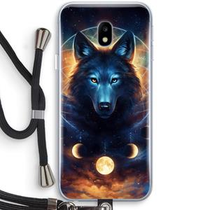 CaseCompany Wolf Dreamcatcher: Samsung Galaxy J3 (2017) Transparant Hoesje met koord