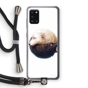 CaseCompany Yin Yang Wolves: Samsung Galaxy A31 Transparant Hoesje met koord