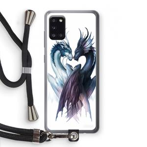 CaseCompany Yin Yang Dragons: Samsung Galaxy A31 Transparant Hoesje met koord