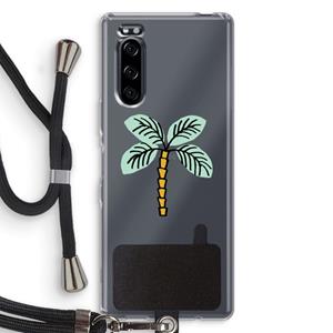 CaseCompany Palmboom: Sony Xperia 5 Transparant Hoesje met koord