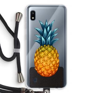 CaseCompany Grote ananas: Samsung Galaxy A10 Transparant Hoesje met koord