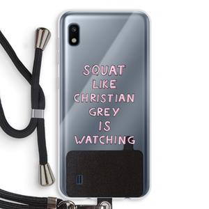 CaseCompany Christian Grey: Samsung Galaxy A10 Transparant Hoesje met koord
