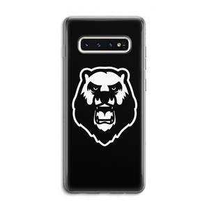 CaseCompany Angry Bear (black): Samsung Galaxy S10 4G Transparant Hoesje