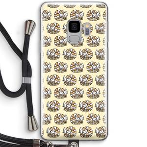 CaseCompany Slapende poes: Samsung Galaxy S9 Transparant Hoesje met koord