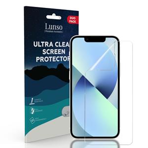 Lunso Duo Pack (2 stuks) Beschermfolie - Full Cover Screen Protector - iPhone 13 Mini
