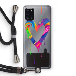 CaseCompany Melts My Heart: Samsung Galaxy A31 Transparant Hoesje met koord