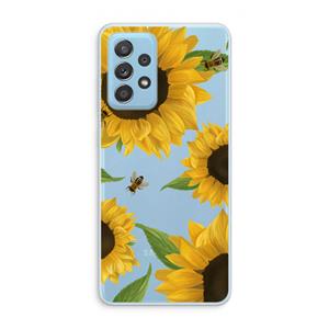 CaseCompany Sunflower and bees: Samsung Galaxy A73 Transparant Hoesje
