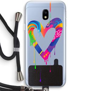 CaseCompany Melts My Heart: Samsung Galaxy J3 (2017) Transparant Hoesje met koord