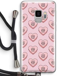 CaseCompany Chicks before dicks: Samsung Galaxy S9 Transparant Hoesje met koord