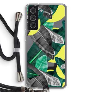 CaseCompany Fantasie jungle: Samsung Galaxy S21 FE Transparant Hoesje met koord