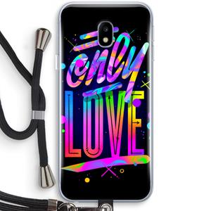 CaseCompany Only Love: Samsung Galaxy J3 (2017) Transparant Hoesje met koord