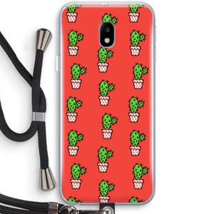 CaseCompany Mini cactus: Samsung Galaxy J3 (2017) Transparant Hoesje met koord