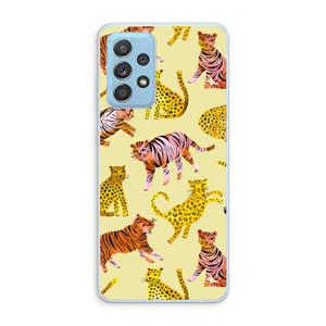 CaseCompany Cute Tigers and Leopards: Samsung Galaxy A73 Transparant Hoesje