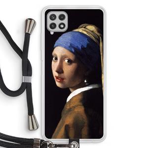 CaseCompany The Pearl Earring: Samsung Galaxy A22 4G Transparant Hoesje met koord