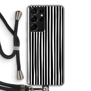 CaseCompany Stripes: Samsung Galaxy S21 Ultra Transparant Hoesje met koord