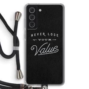 CaseCompany Never lose your value: Samsung Galaxy S21 FE Transparant Hoesje met koord