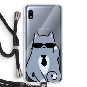CaseCompany Cool cat: Samsung Galaxy A10 Transparant Hoesje met koord