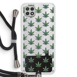 CaseCompany Weed: Samsung Galaxy A22 4G Transparant Hoesje met koord