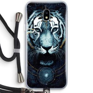 CaseCompany Darkness Tiger: Samsung Galaxy J3 (2017) Transparant Hoesje met koord