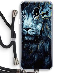 CaseCompany Darkness Lion: Samsung Galaxy J3 (2017) Transparant Hoesje met koord