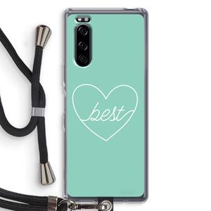 CaseCompany Best heart pastel: Sony Xperia 5 Transparant Hoesje met koord