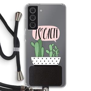 CaseCompany I love cacti: Samsung Galaxy S21 FE Transparant Hoesje met koord