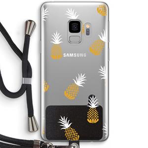 CaseCompany Ananasjes: Samsung Galaxy S9 Transparant Hoesje met koord