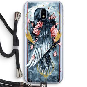 CaseCompany Golden Raven: Samsung Galaxy J3 (2017) Transparant Hoesje met koord
